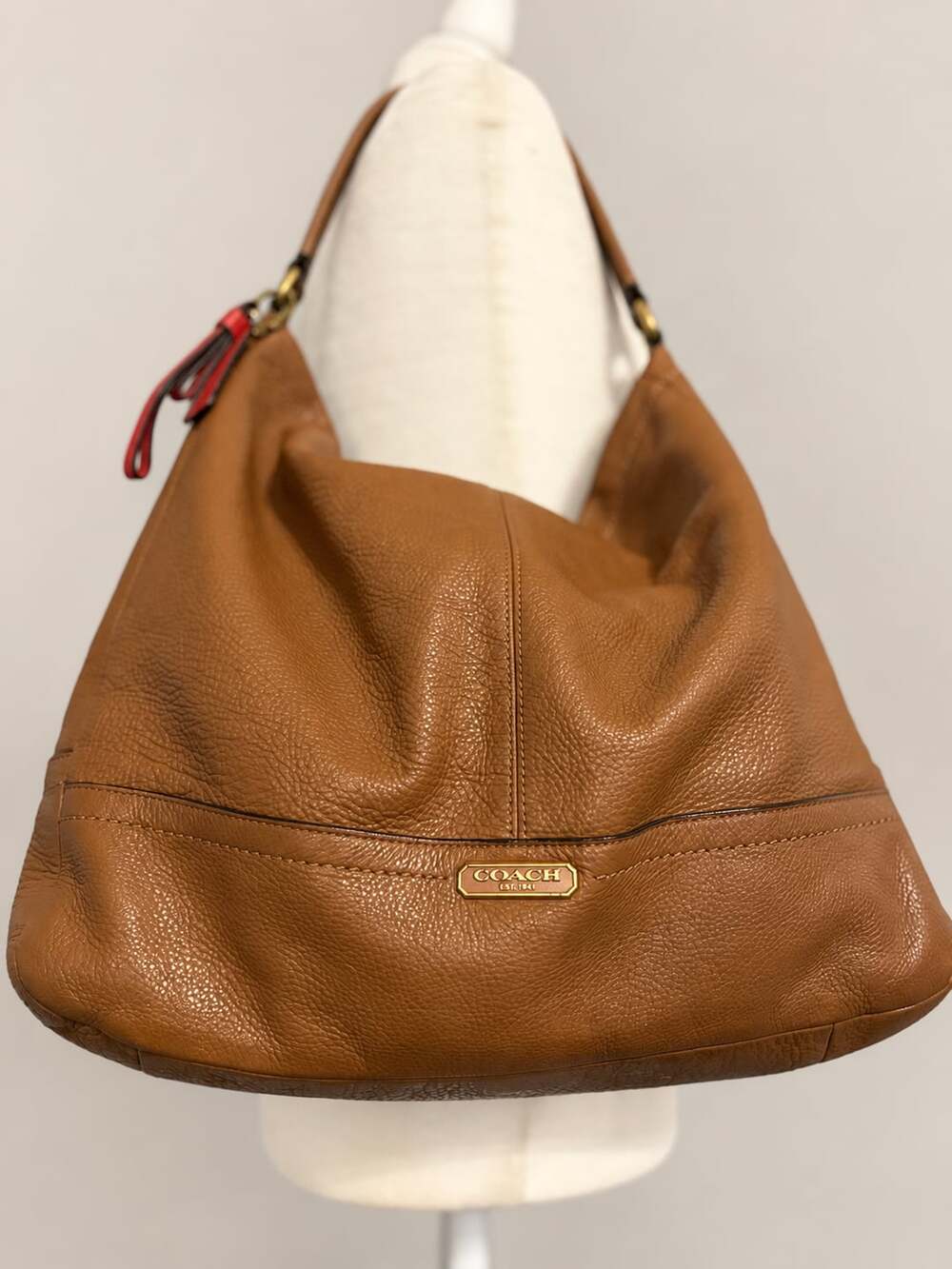 Coach Pebble Brown Leather Hobo Shoulder Bag F23293
